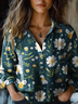 Women's Art Floral Print Casual Shirt