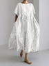 Floral Regular Fit Crew Neck Casual Dress With No