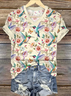 Casual Regular Fit Floral Cotton T-Shirt