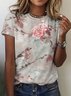 Floral Casual Crew Neck T-Shirt